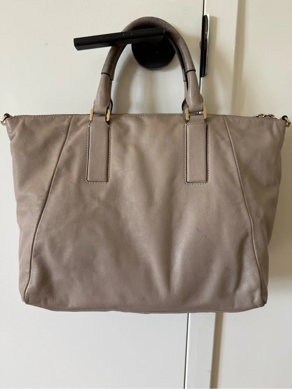 kate spade taupe leather tote